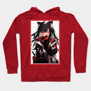 Aesthetic Anime Girl Red White Black | Quality Aesthetic Anime Design | Chibi Manga Anime Art Hoodie